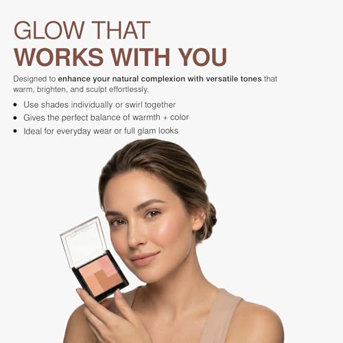 2-in-1 Mosaic Blush and Bronzer - Spice, Silky Smooth Face Makeup, 5 Shades
