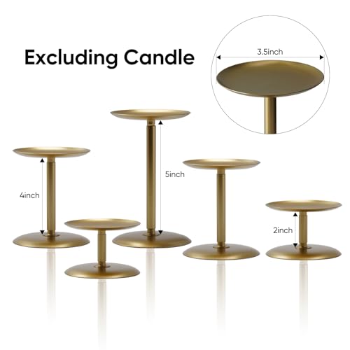 Homemory Fall Halloween Gold Metal Candle Holders Set of 5 - Table Decor Variation