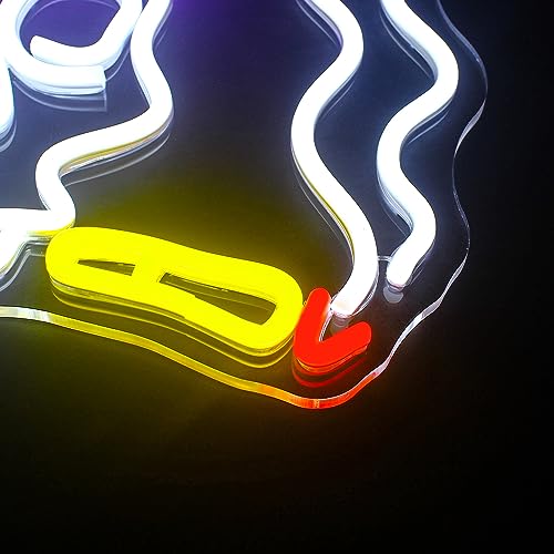 LED Skull Neon Sign B-Skull Halloween Wall Decor with Adjustable Brightness
