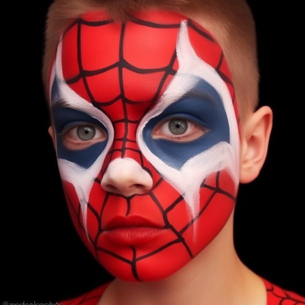 Red Face Paint Kit - Blendable Cream Body & Face Makeup for Halloween & Cosplay