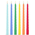 Multi-Color Spiral Taper Candles 12 Inch 6 Pack Unscented Dripless Long Burn