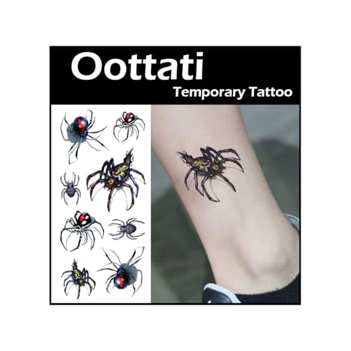 Halloween Shadow Spider Temporary Tattoos Waterproof Assorted 2 Sheets