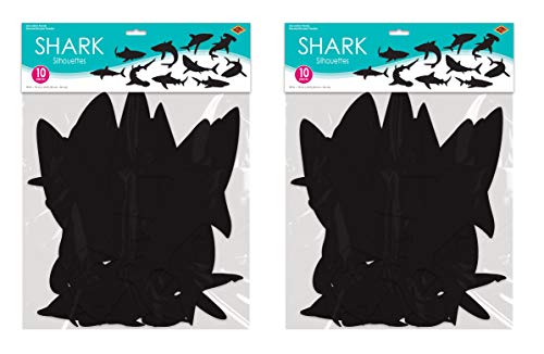 20 Shark Silhouette Wall Decor Cutouts for Under the Sea & Nautical Parties