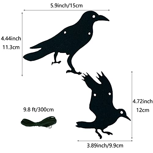 Black Felt Crow Garland Banner for Halloween & Haunted House Decor - 2 Pack