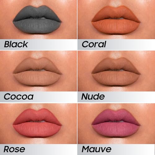Lip Liner & Peel Off Lip Stain - Long-Lasting Waterproof Lip Makeup (#06 Black)