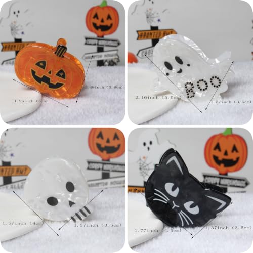 Halloween Claw Hair Clips for Girls & Women - Ghost Design, Variation B
