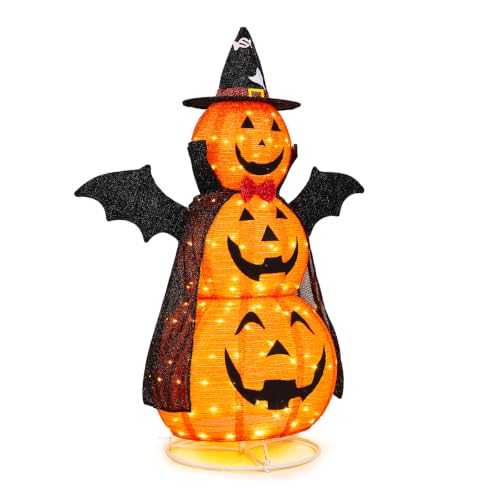Halloween Yard Decoration 5FT 3-Tier Pumpkin Fabric with Cape & Wings - Variation of THIS listing