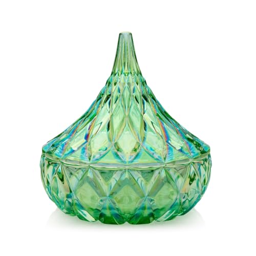 Medium Green Hershey Candy Dish - Crystal Chocolate Decor for Living & Dining