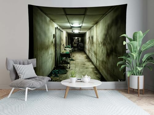 Abandoned Hospital Tapestry - Haunted Asylum Horror Wall Decor 78" x 118" Variation T1-A23932