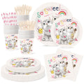 Pink Cat Birthday Party Plate Set for Kids - Serves 25 Guests, Disposable Tableware Kit