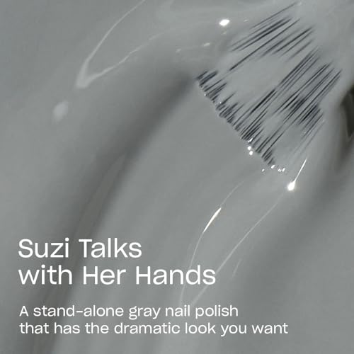 OPI Nail Lacquer - Suzi Talks with Her Hands, Opaque Muted Gray, Long-Lasting