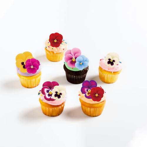 Edible Flower Cupcake Toppers 64 Pack for Hawaiian & Wedding Themes - Variation 15