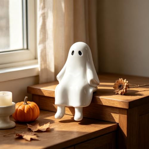 Halloween Ghost Figurine - Sitting Posture Resin Ghost Statue - Style 7