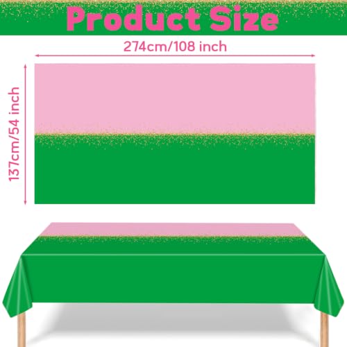 Pink & Green Witch Party Tablecloth Set - 3 Pack, 54x108 Inches, Waterproof, Festive Decor