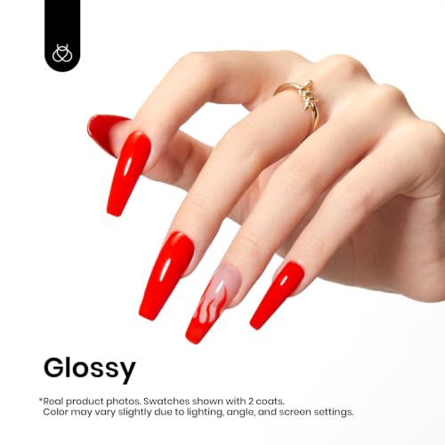 Beetles Red Gel Nail Polish 15ML - Creme Red Soak Off UV for Fall Nail Art DIY (Variation: C - Creme Red | Red)
