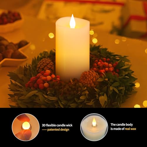 Ivory 3x6 Inch Flameless Candles with Remote Timer - Battery Operated