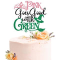 Magical Witch Princess Cake Topper for Birthday Party Decorations - Pink and Green