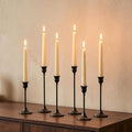 Halloween Candle Holder Set - Black Aluminum Taper Candle Holders for 6 Candlesticks - 2 Sets Included