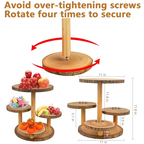 Wooden Cupcake Stand Display 4-Tier Rustic Dessert Cake Organizer for Weddings & Parties