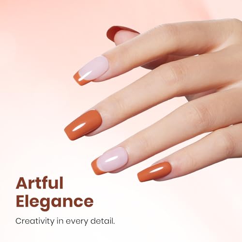 Beetles Orange Gel Nail Polish - 15ML Burnt Orange with Creme Brown Variation