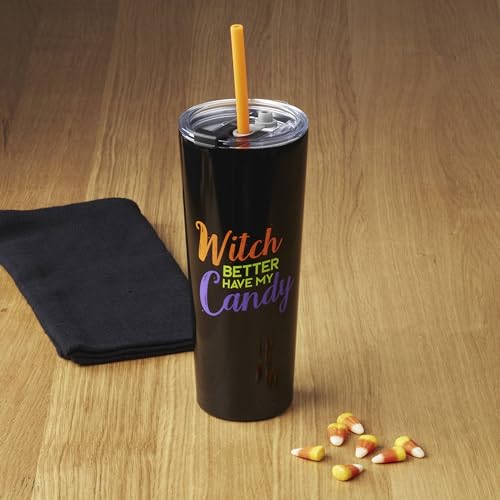 Halloween Witch Candy Insulated 24 Oz Tumbler with Straw - Fall Decor