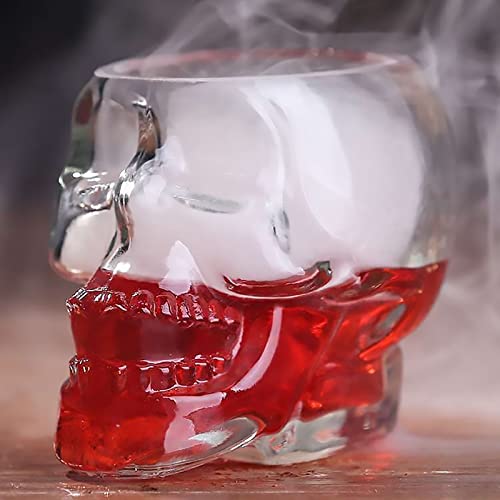 12oz Skull Wine Glass - Clear Novelty Drinkware for Spirits & Halloween Party (Medium, 1pc)