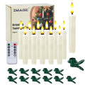 12 Pack Flameless Taper Candles with Clip - Realistic Flickering Flame Effect for Christmas Decor