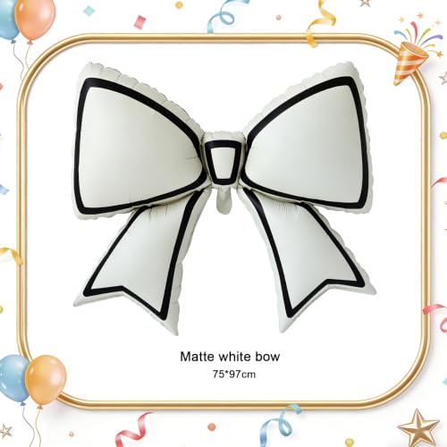 Black White Halloween Foil Balloon Set with Matte Bow & Striped Pumpkins