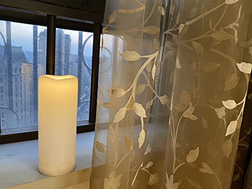 White Waterproof Outdoor Flameless Pillar Candles with Timer 3x8 Inches - 2 Pack