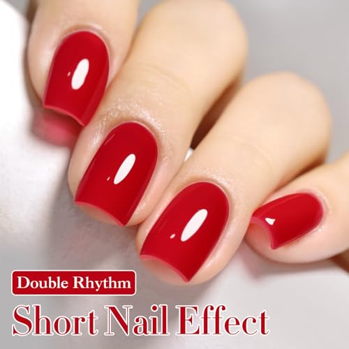 Red Coral Gel Nail Polish 15ML - Same Color, Soak Off, Long-Lasting Manicure