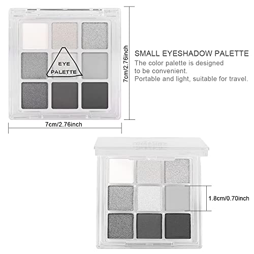 Eyeshadow Palette Black Smokey Silver Glitter - 9 Colors, Variation A1