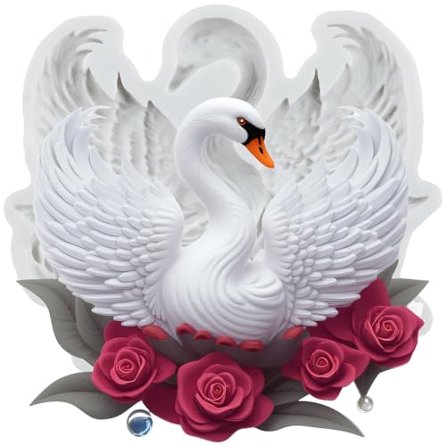 Swan Silicone Fondant Mold for Cake Decorating - Style F
