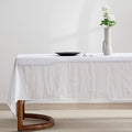 White Linen Rectangle Tablecloth 60x120 Inches for Dining & Events - Machine Washable