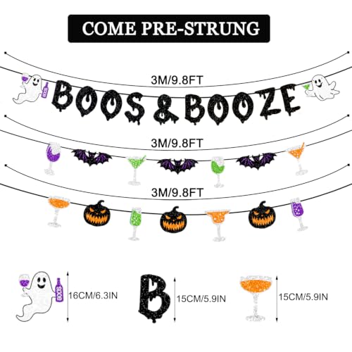 Halloween Potion Ghost & Boo Banner Set - Glittery Party Decorations
