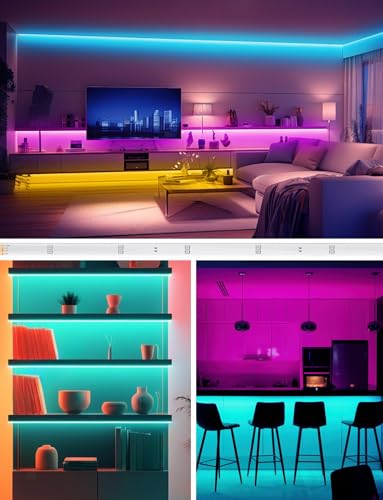 100FT Color Changing LED Strip Lights with Music Sync & App Control