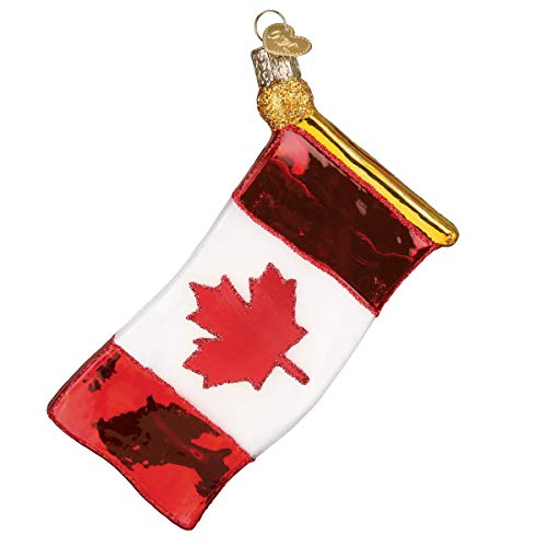 Canadian Flag Glass Ornament - Handcrafted Holiday Christmas Tree Decoration