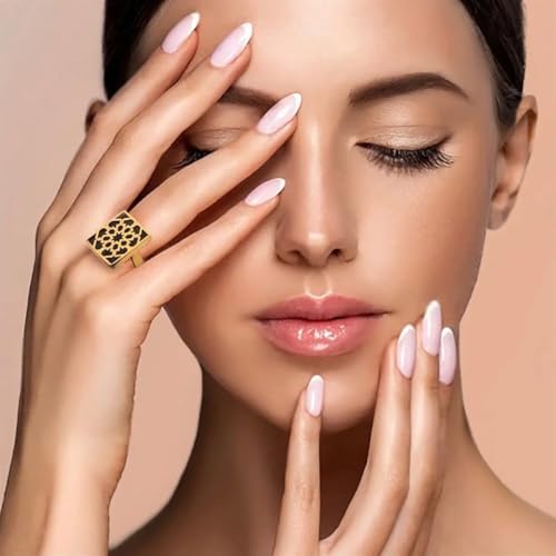 Press On Nails Short Almond Fake Nails with 3D Black Bow Rhinestones - Design J1