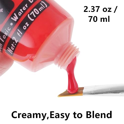 Red Face & Body Paint Washable Halloween Makeup - 2.37oz - Safe & High Pigment