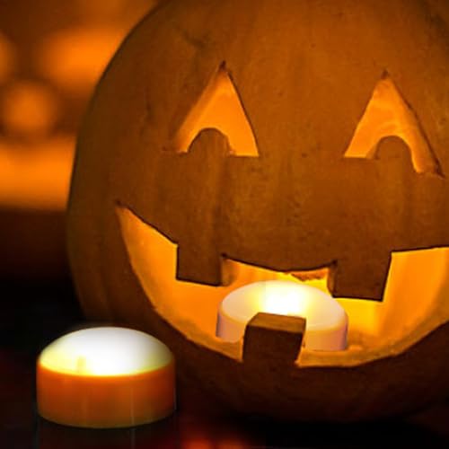 Halloween Battery LED Jack-O-Lantern Pumpkin Lights with Remote Control - Orange, 8 pcs