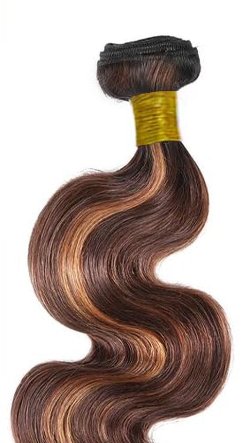 Light Brown Bundles Human Hair #1B30 Body Wave Human Hair Bundles 18 20 22 Inch Highlight Bundle Unprocessed Brazilian Remy Hair Extensions Double Weft Deals