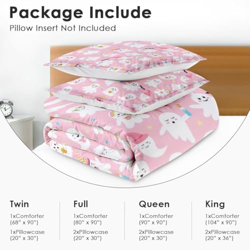 Rainbow Cute Sweet Comforter Set of 3 Full Size Bedroom Decor Halloween Ghost - Variation of THIS listing