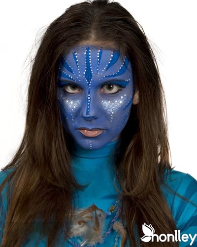 Cream Royal Blue Face & Body Paint Tube - Hypoallergenic Water-Based Makeup for Cosplay Halloween