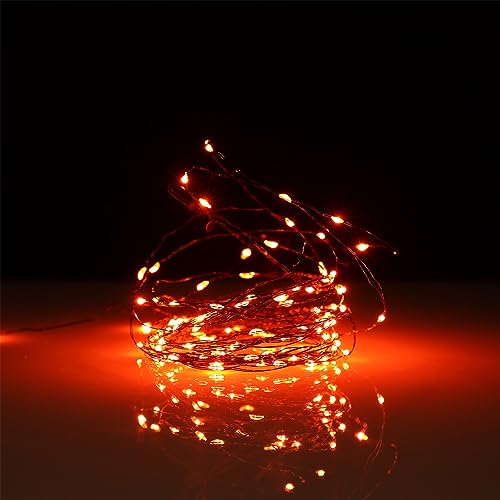 USB Plug-in Fairy Lights 33ft Orange LED String Lights 8 Modes for Halloween & Holiday Decor - 2 Pack