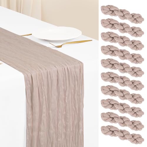 Rosy Brown Cheesecloth Table Runner 10 Pack - 17 x 108 Inches - Showgeous