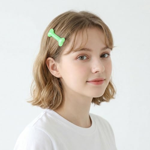 Bone Hair Clips 20 Pack - Skeleton Hairpins for Goth Halloween Accessories