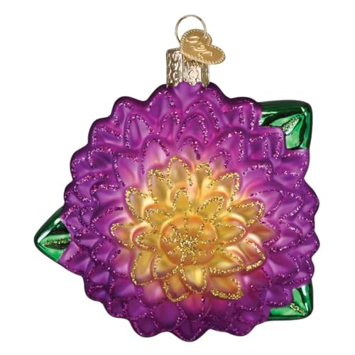 Dahlia Glass Ornament for Christmas Tree Handcrafted Holiday Decoration, Garden Collection