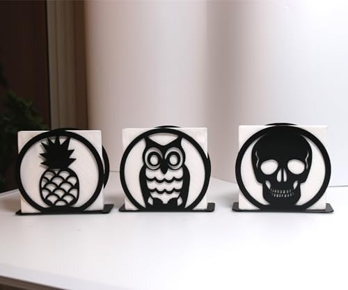 Skeleton Metal Napkin Holder - Small Black Dispenser for Modern Dining & Party