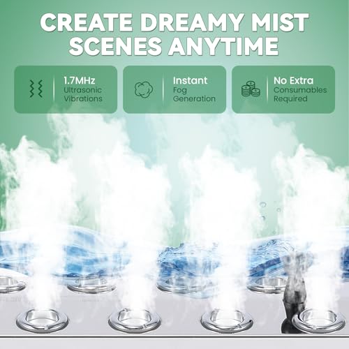 Ultrasonic Mist Maker with 12 Holes, Adjustable 0-8400ml/h, 400W Garden & Indoor Humidifier