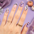 Halloween Press On Nails Short Almond with Pumpkin Bat Ghost Design - 32 Pcs - Variation 1