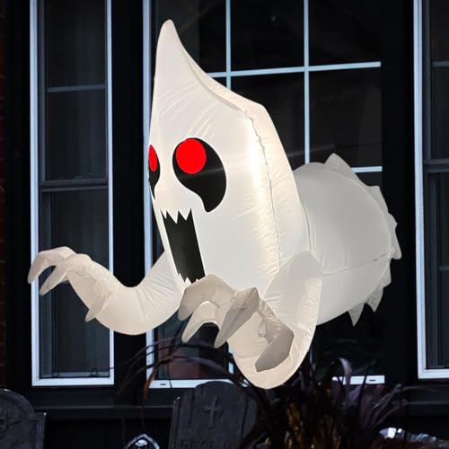 3 FT Inflatable Ghost Window Decoration with Lights - Indoor Outdoor Halloween Halloween Inflatable